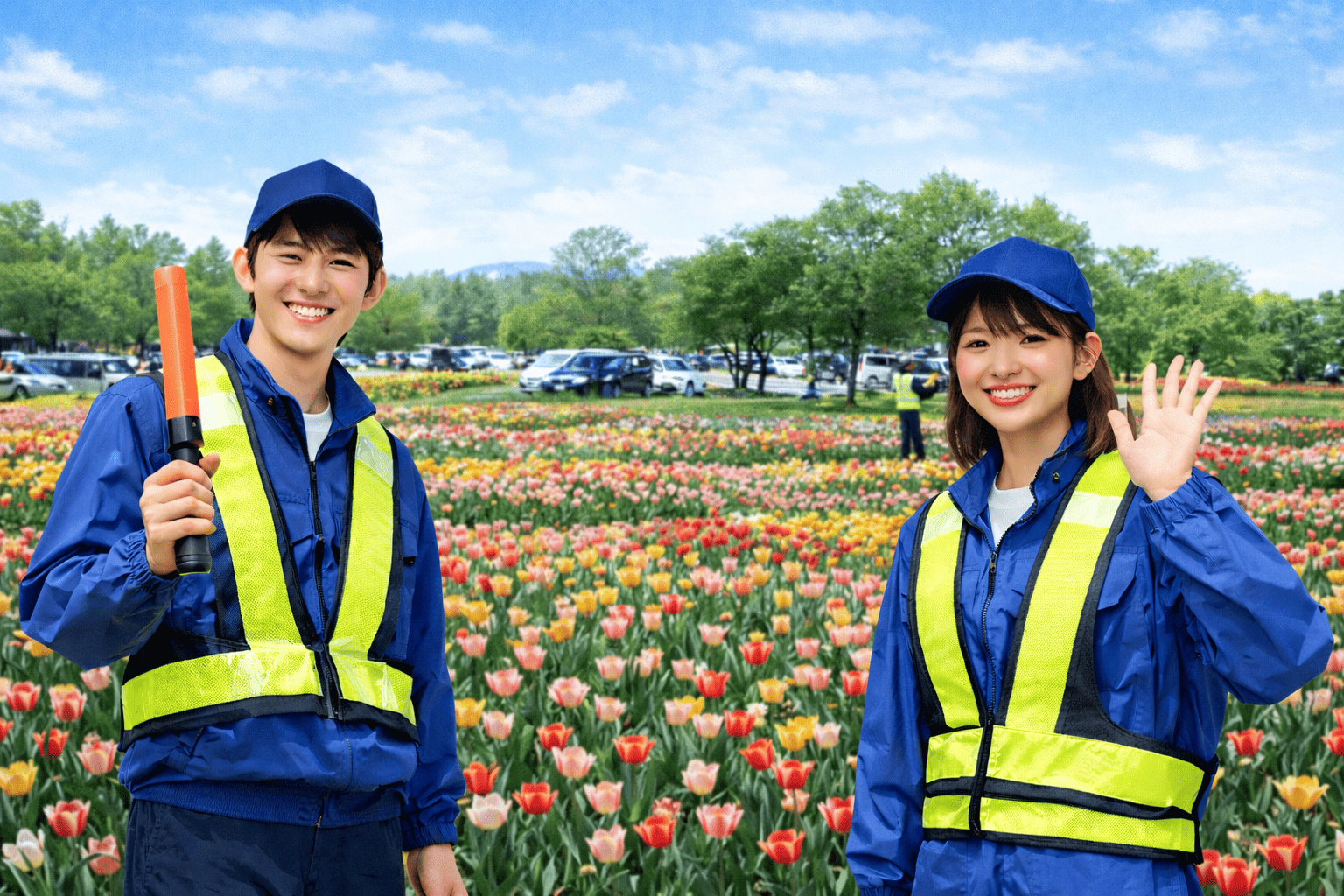 ＼GWバイト・サクッと稼げる／
単発1日OK×日給13,000円×お弁当付き◎
未経験OK！シンプルな車誘導バイト！
空いてる日だけでOK！友達との応募OK！